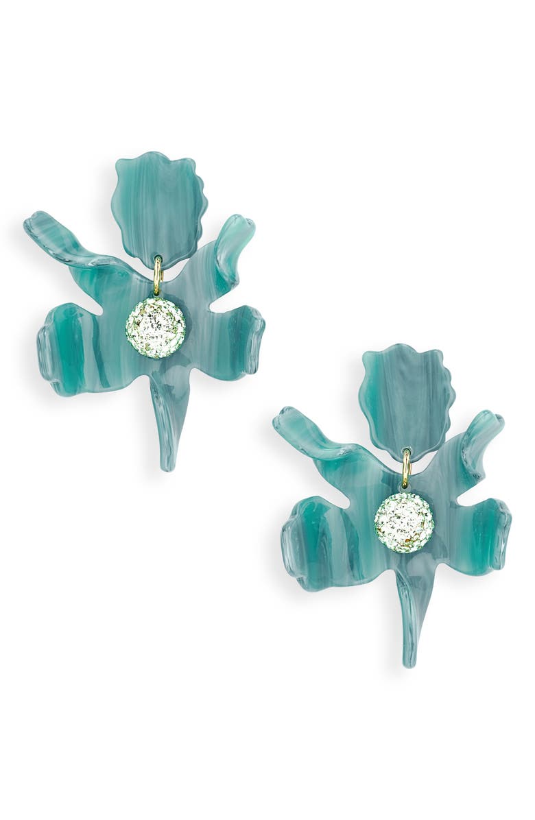 Lele Sadoughi Small Crystal Lily Earrings, Main, color, Azure