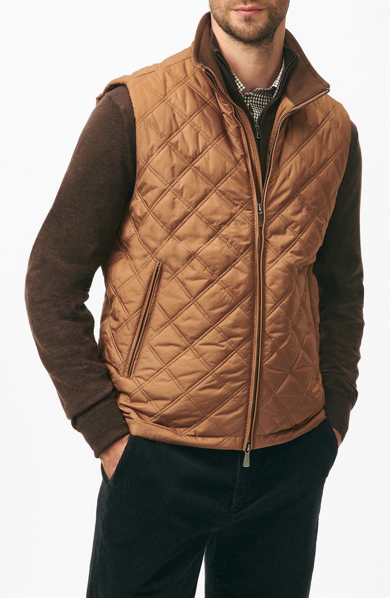Brooks Brothers Paddock Water Repellent Diamond Quilted Vest, Main, color, 