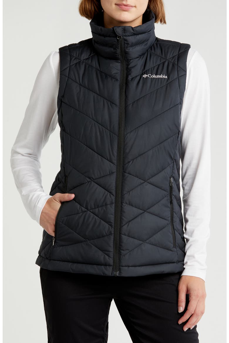 Heavenly II Water Repellent Quilted Vest, Alternate, color, BLACK