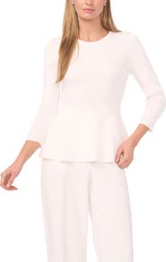 Halogen® Rib Peplum Sweater