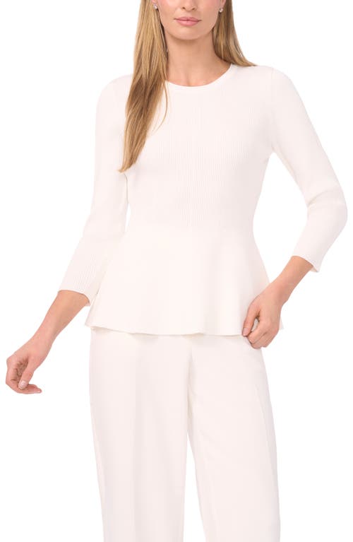 Halogenr Halogen(r) Rib Peplum Sweater In White