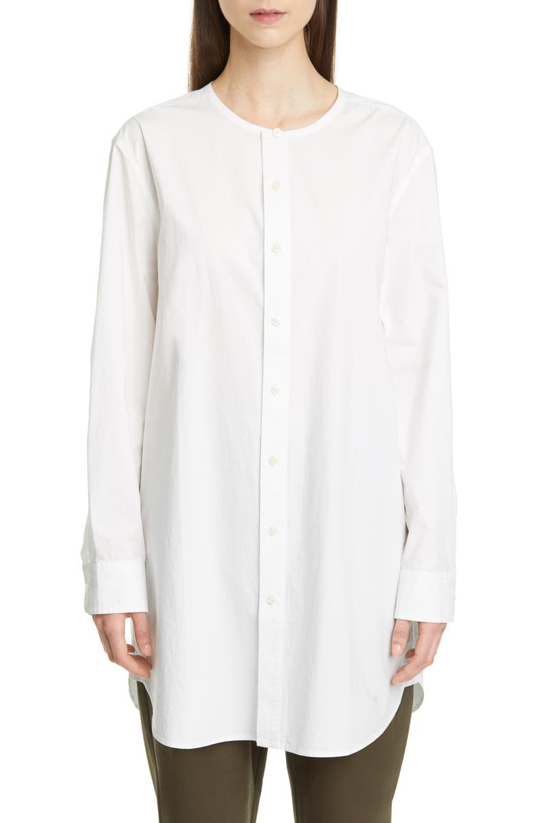 Eileen Fisher Long Organic Cotton Poplin Shirt, Alternate, color,