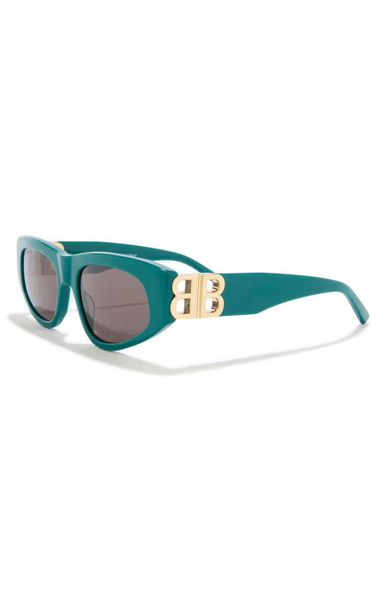 Balenciaga 53mm Cat Eye Sunglasses, Alternate, color, Green Gold Grey