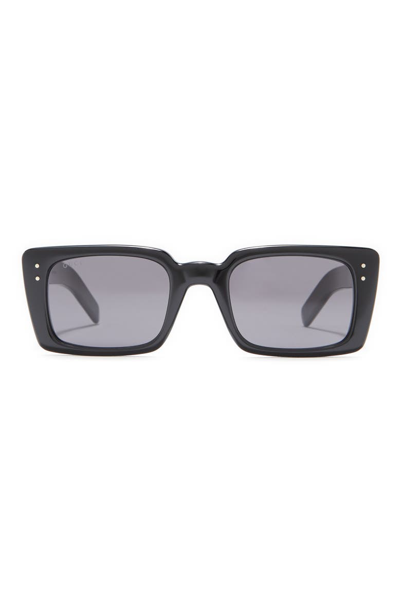 52mm Rectangle Sunglasses, Main, color, BLACK BLACK GREY
