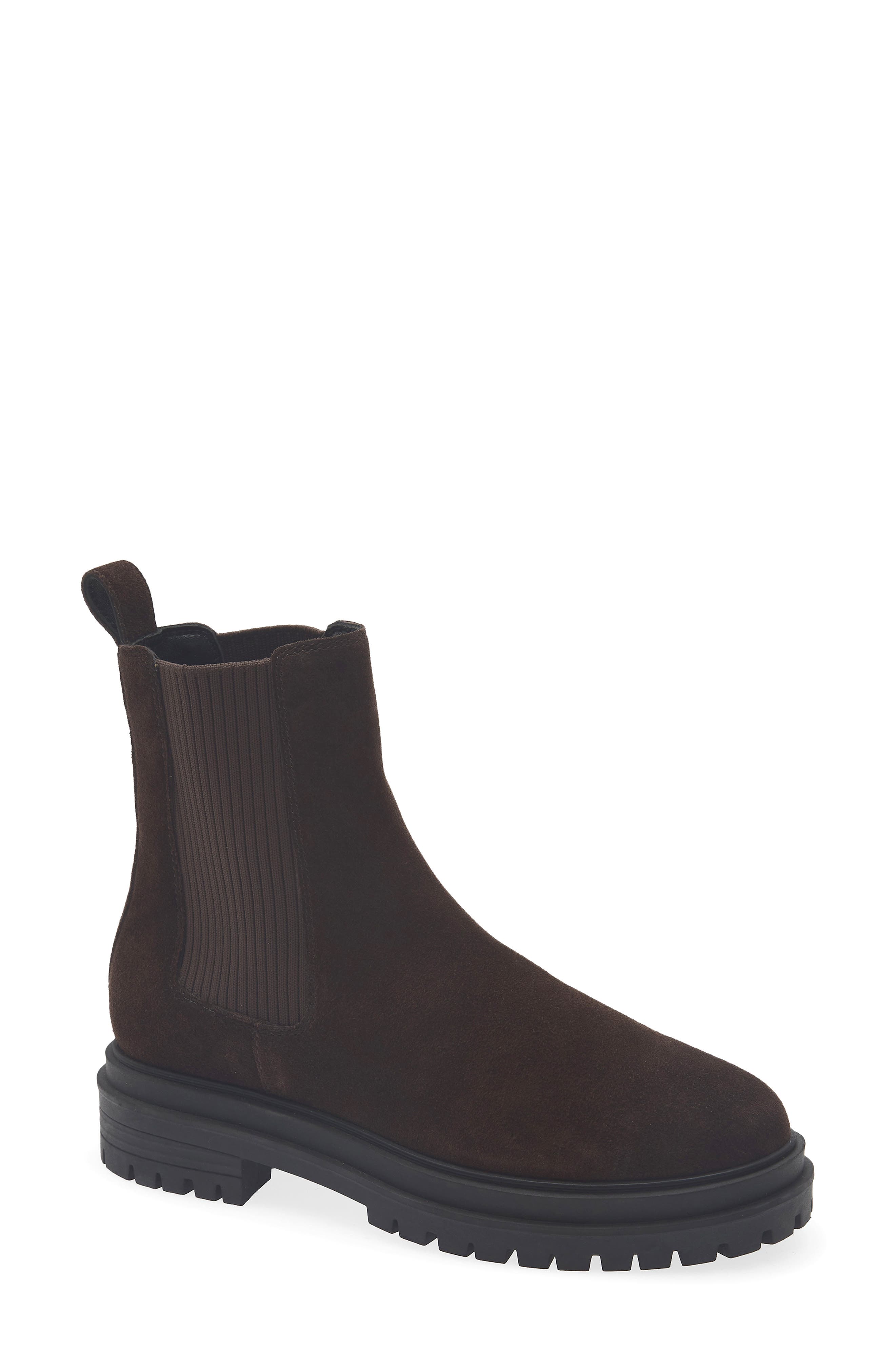 Bedford Leather Chelsea Boot, Main, color, DARK CHOCOLATE SUEDE