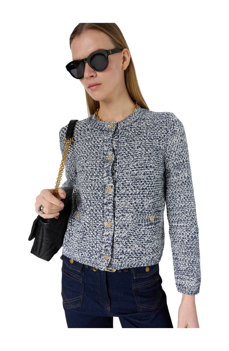 GERARD DAREL Leora Button Front Cardigan, Main, color, Navy Blue