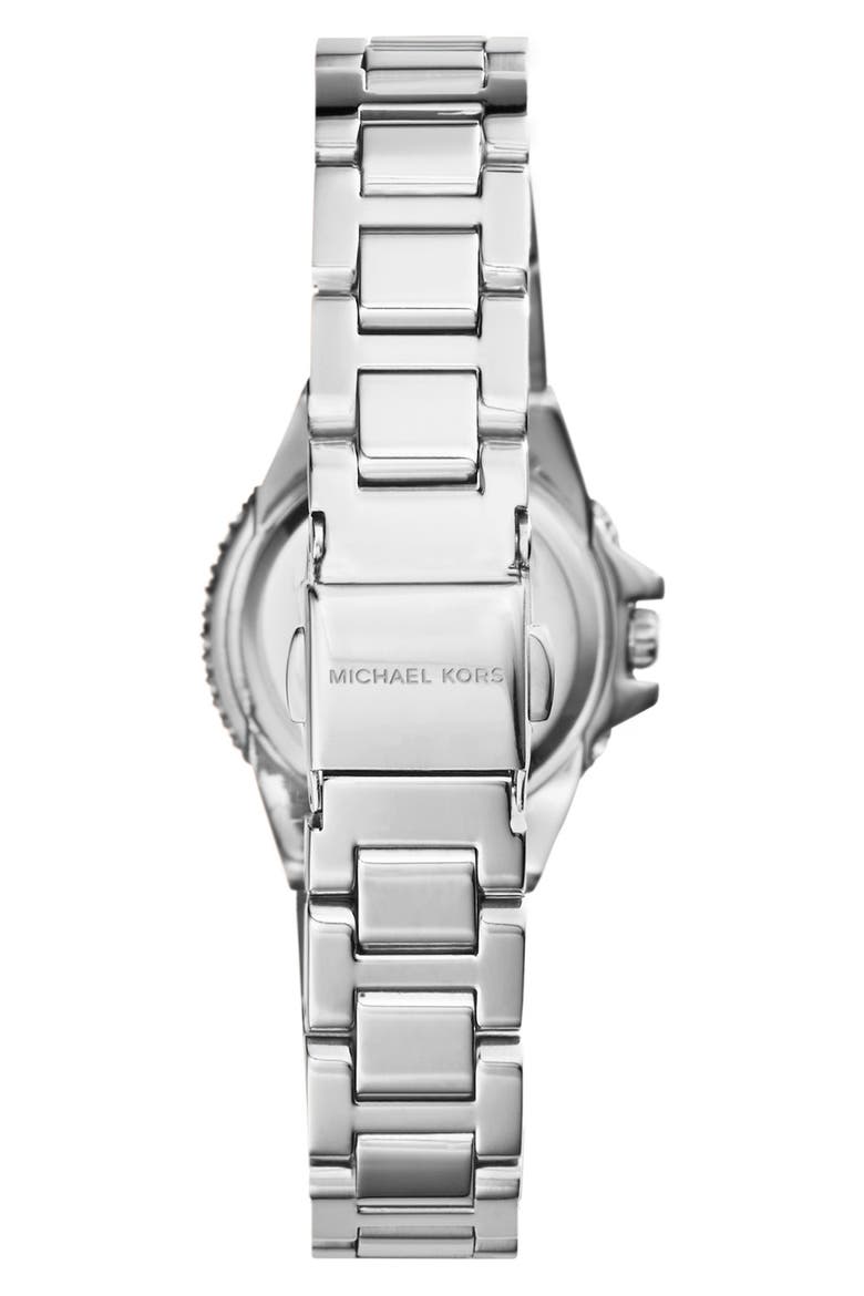 Petite Camille Pavé Bezel Bracelet Watch, 26mm, Alternate, color, SILVER