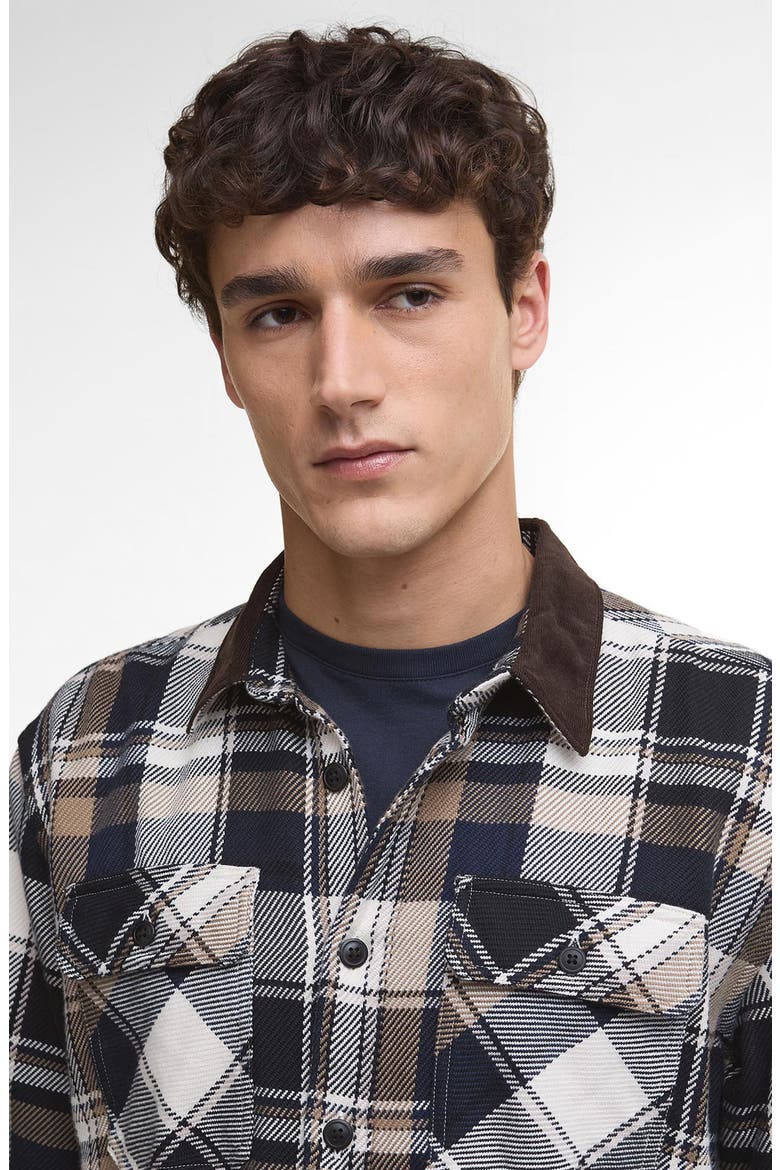 Grasmoor Plaid Heavyweight Cotton Twill Button-Up Shirt, Alternate, color, NAVY