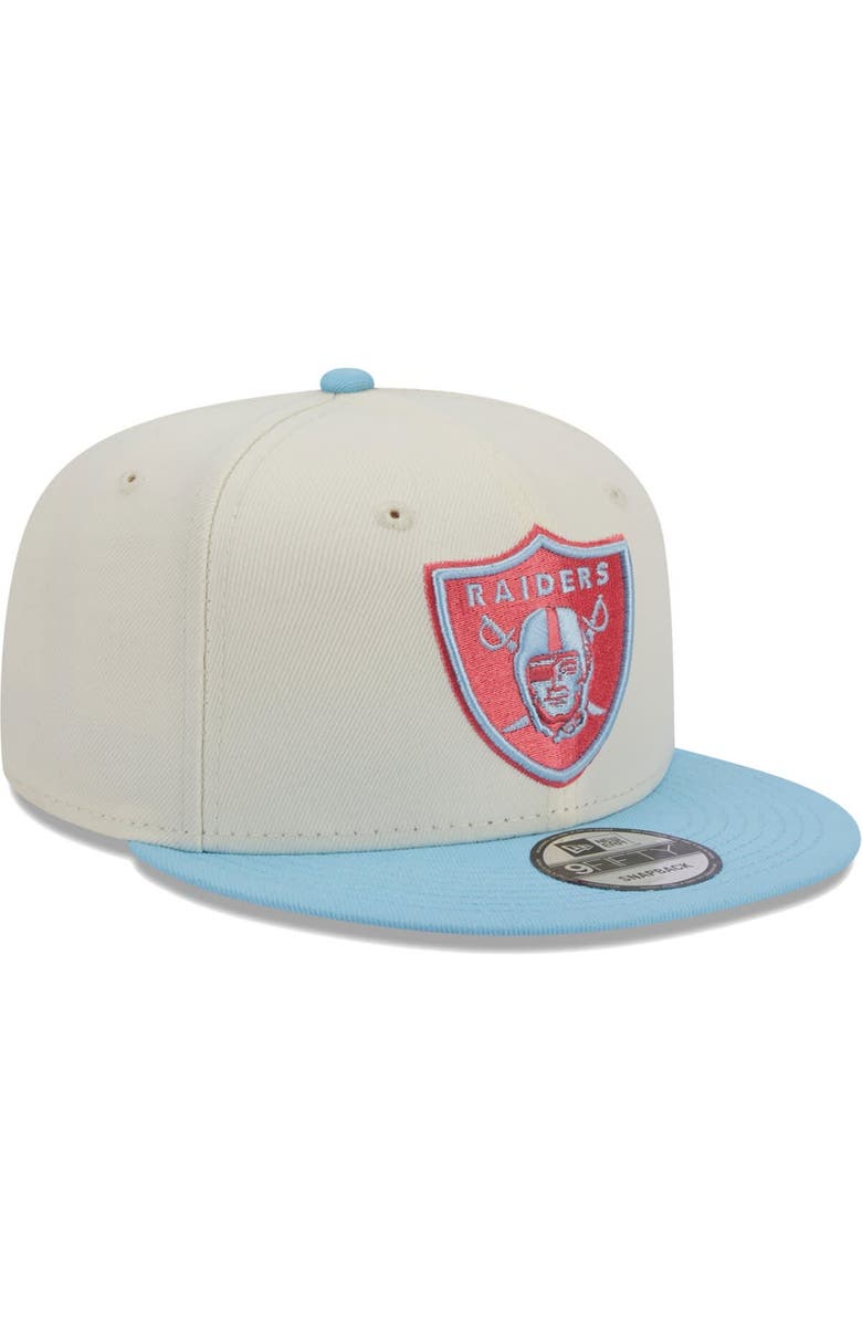 New Era Men's New Era Cream/Light Blue Las Vegas Raiders Two-Tone Color Pack 9FIFTY Snapback Hat, Alternate, color, 