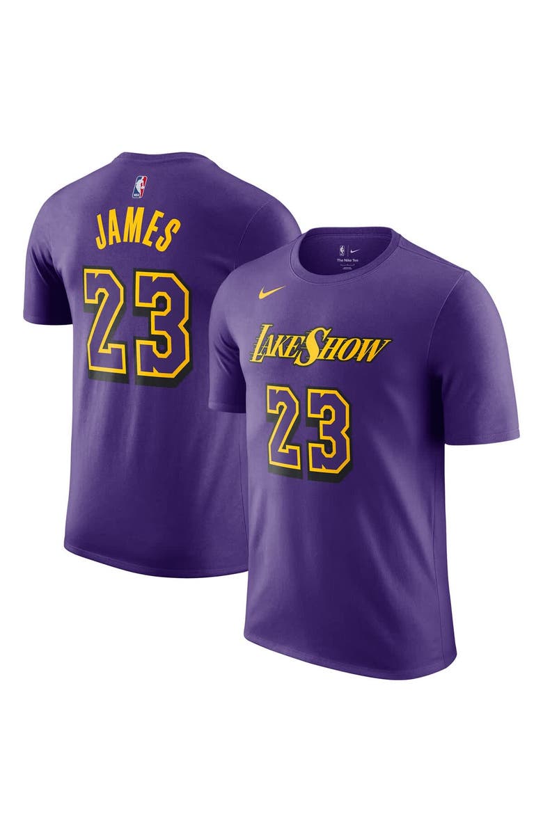 Nike Men's Nike LeBron James Purple Los Angeles Lakers 2024/25 City Edition Name & Number T-Shirt, Main, color, 