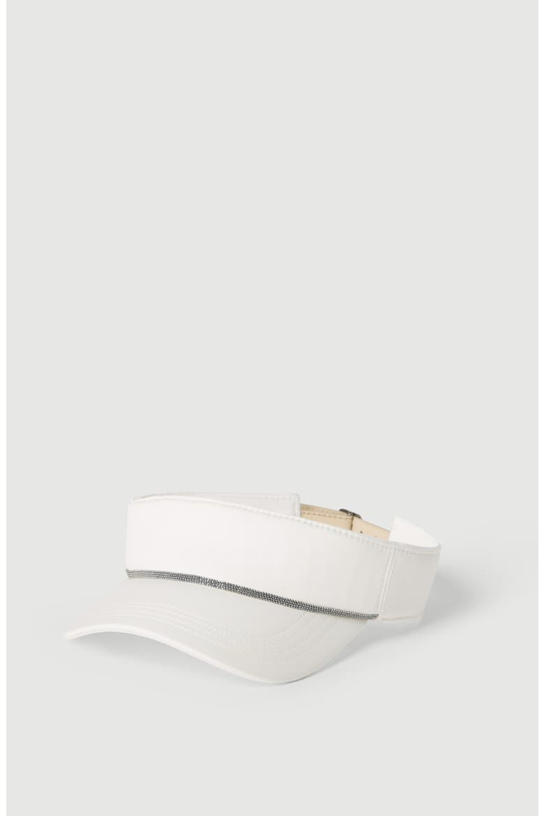 Nylon visor with shiny band, Main, color, White
