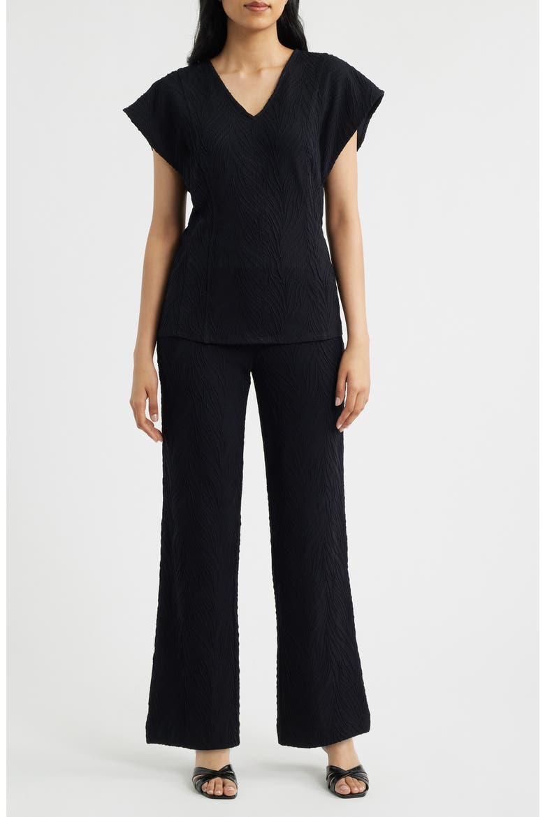 Textured Pull-On Wide Leg Pants, Alternate, color, ANNE BLACK