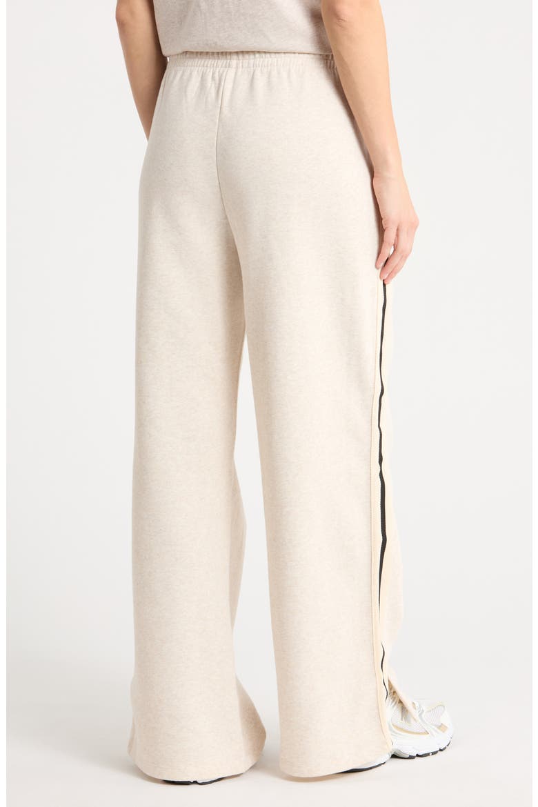 Textured Tape Wide Leg Track Pants, Alternate, color, CORTDO HEATHER