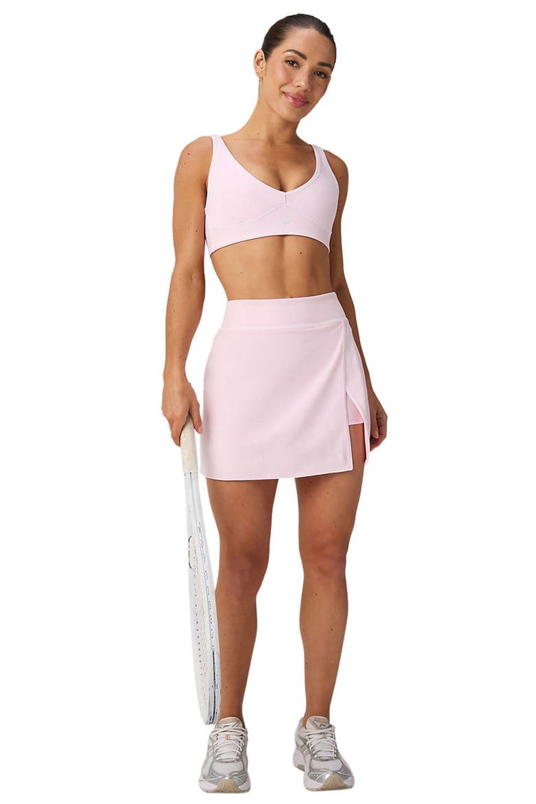 PureLuxe Longline Low Impact Bra, Alternate, color, Soft Pink/Classic White