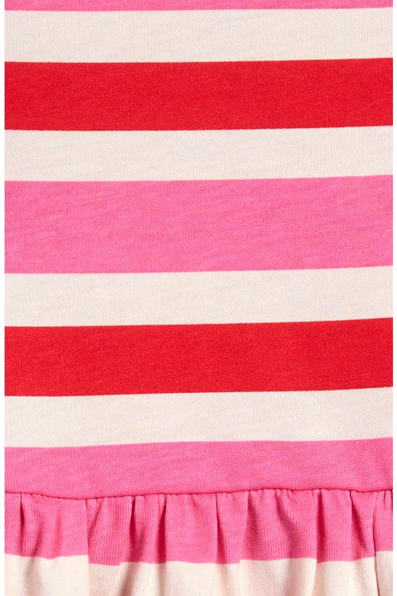 Kids' Stripe Cotton Jersey Dress, Alternate, color, POPPY RED/ PINK STRIPE