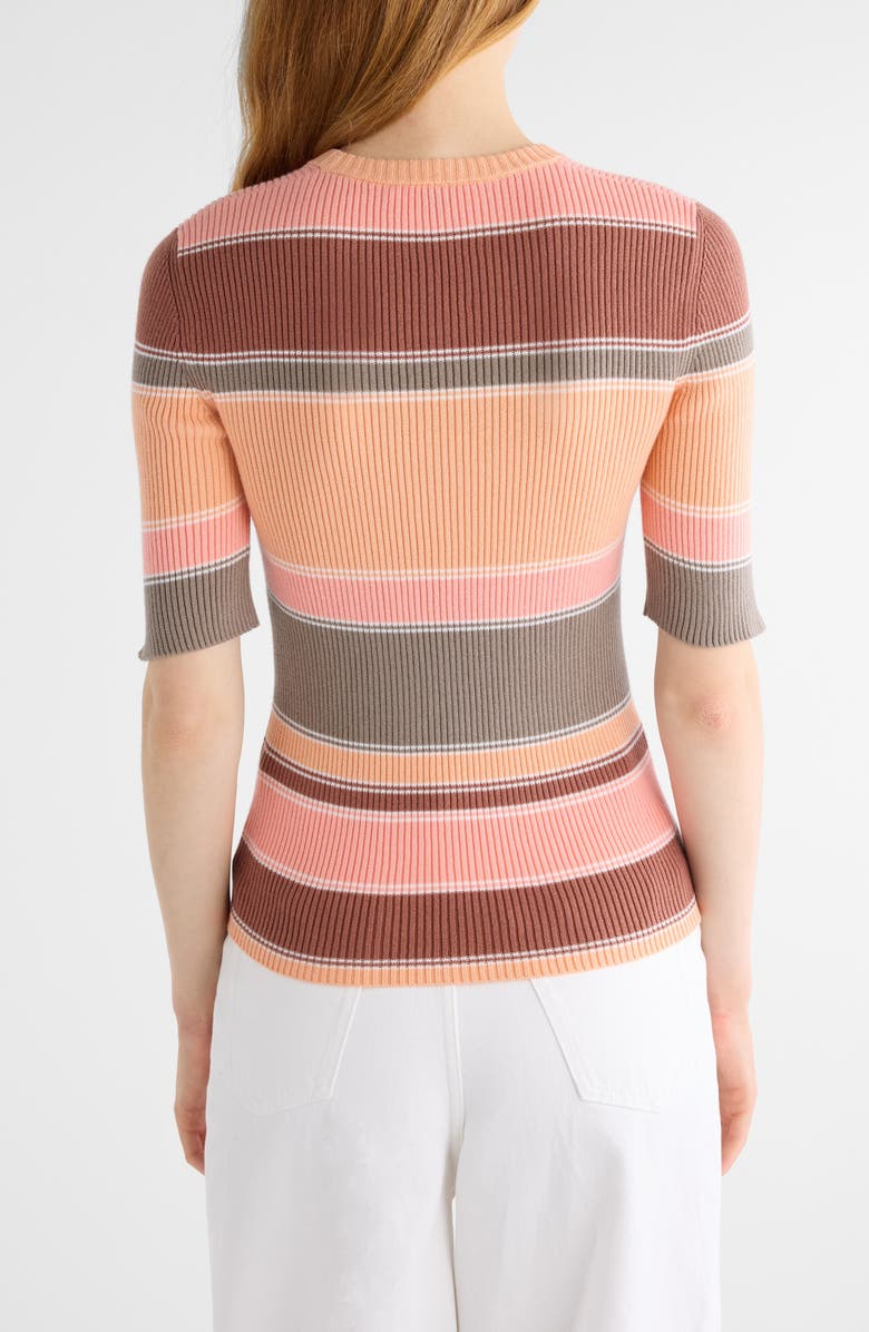 Chloé Stripe Cotton Rib Top, Alternate, color, Orange Multi