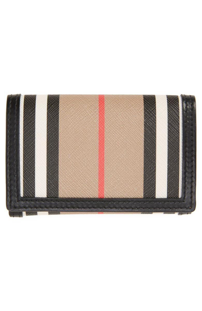 Burberry Lark Icon Stripe Trifold Leather Wallet, Alternate, color, 