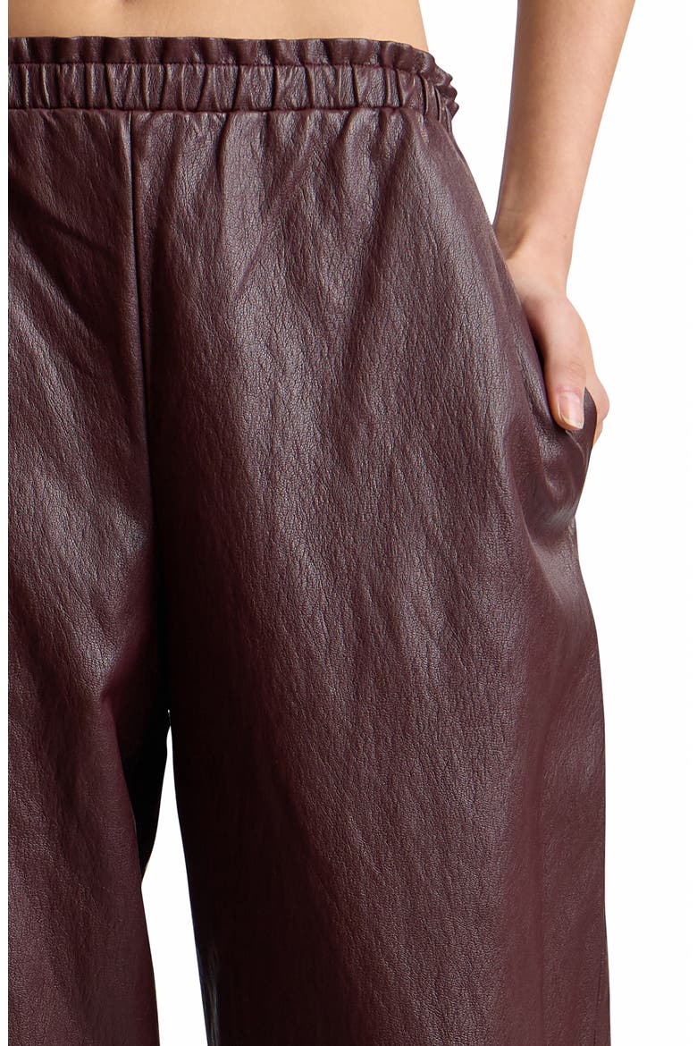 Elastic Waist Faux Leather Balloon Pants, Alternate, color, BORDEAUX