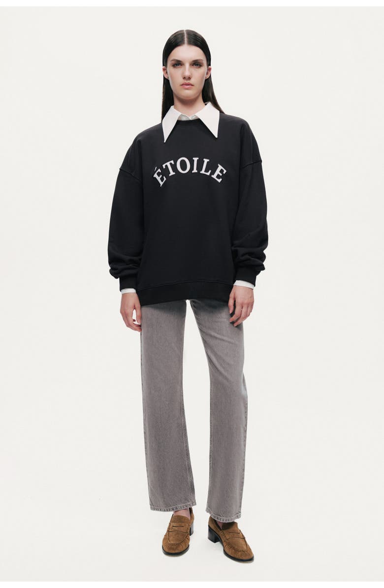 Nocturne Woven Text Logo Sweatshirt, Alternate, color, Black