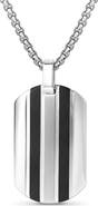 GEOFFREY BEENE Men's Striped Dog Tag Necklace