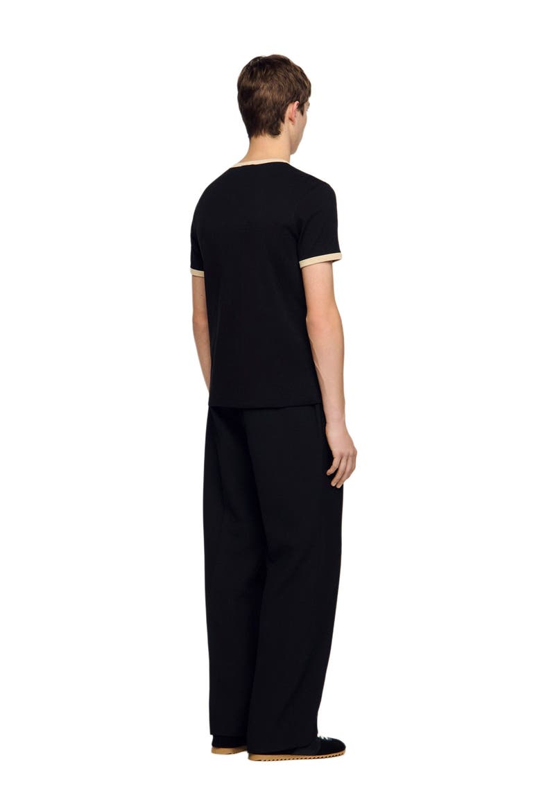 Two-tone patch T-shirt, Alternate, color, Black