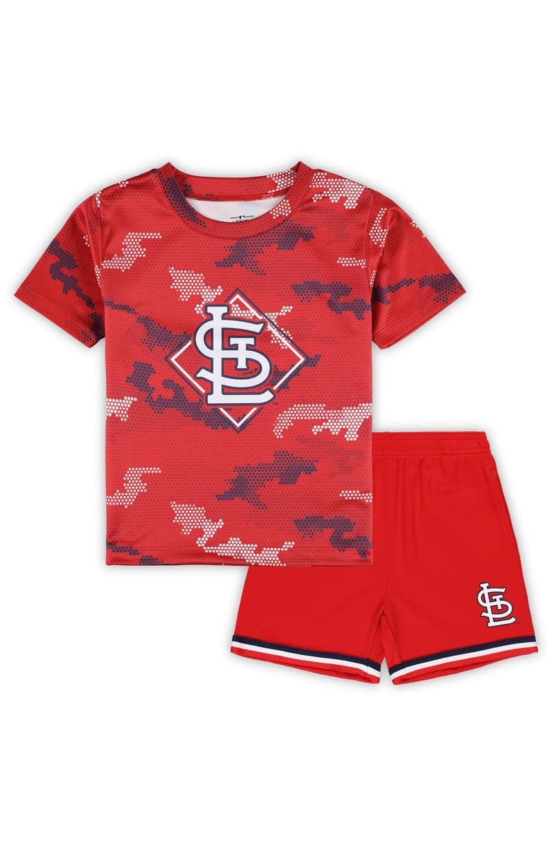Outerstuff Toddler Fanatics Branded Red St. Louis Cardinals Field Ball T-Shirt & Shorts Set, Main, color, 