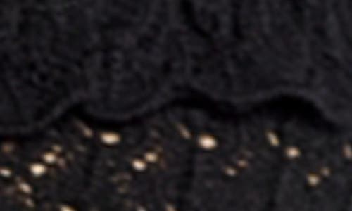 Capittana Addie Openwork Crochet Crop Cover-up Top In Black