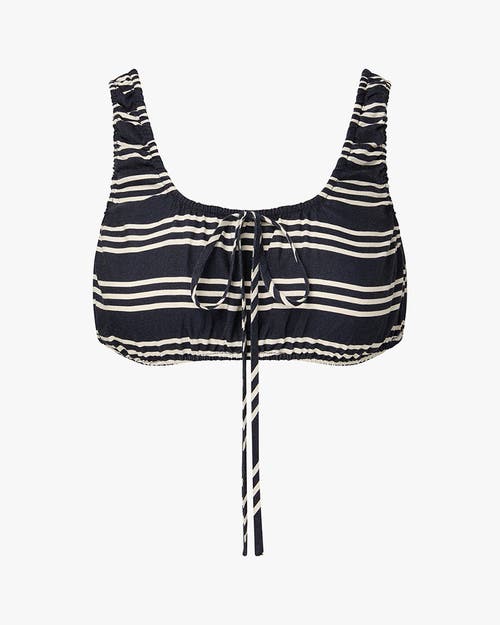 Weworewhat Scrunchie Crop Top In Dk Navy/offwh