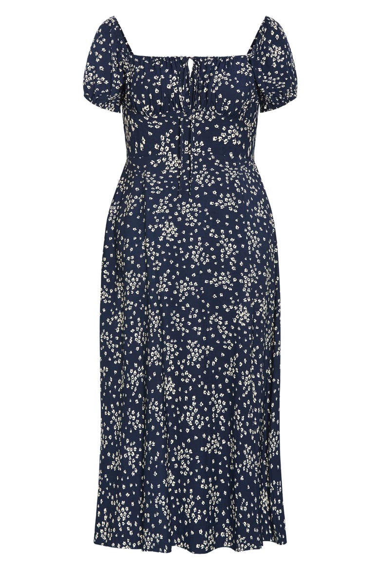Abbigail Floral Print Short Sleeve Midi Dress, Main, color, CHARMING DITSY
