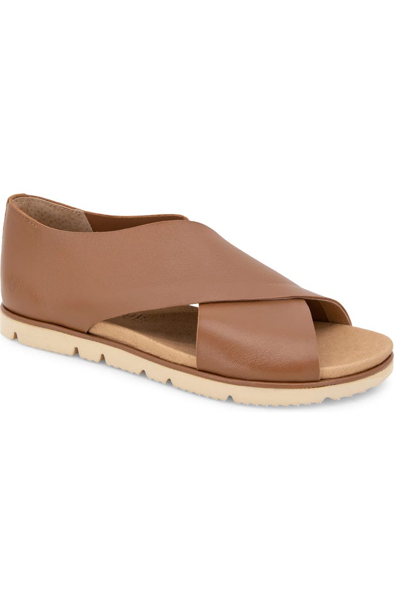 Gentle Souls Leslie Flat Sandal, Main, color, Luggage Leather