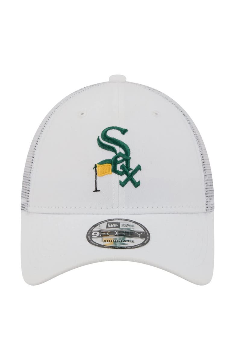 New Era Men's New Era  White Chicago White Sox Flag 9FORTY Trucker Adjustable Hat, Alternate, color, White