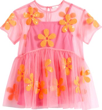 Kids' Flower Sequin Dress