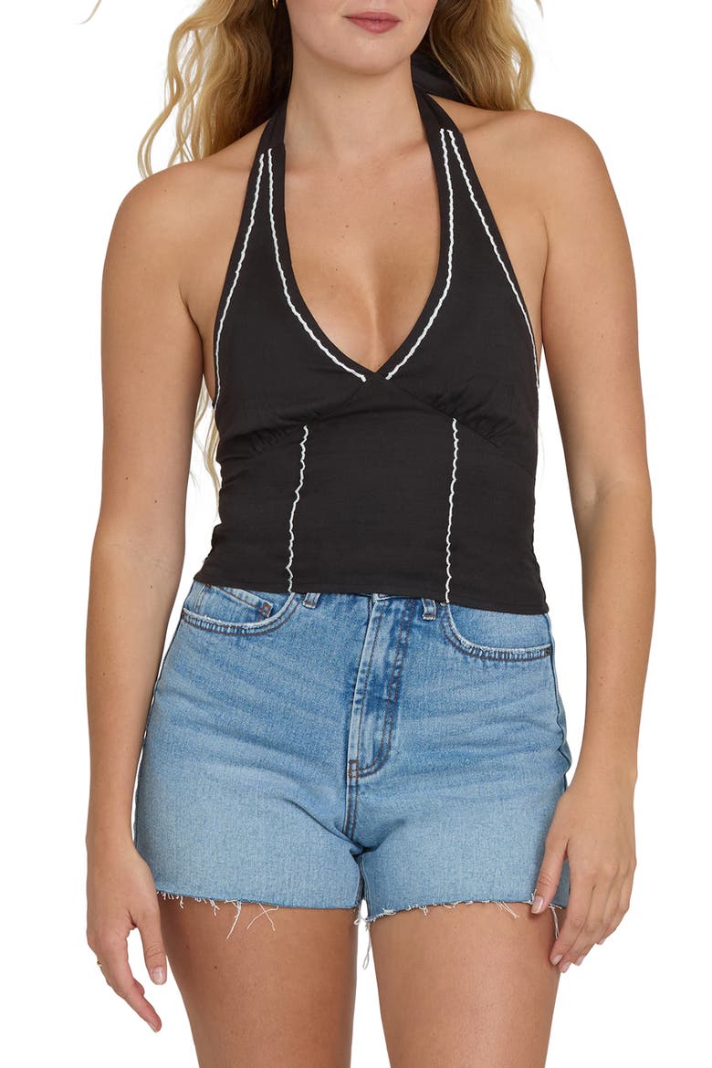 Sunny Sometimes Halter Tank, Main, color, BLACK SANDS