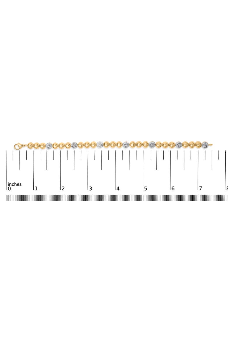 Gold Vermeil 1/5 Cttw Diamond Bold Dome Bead Link Bracelet, Alternate, color, Silver