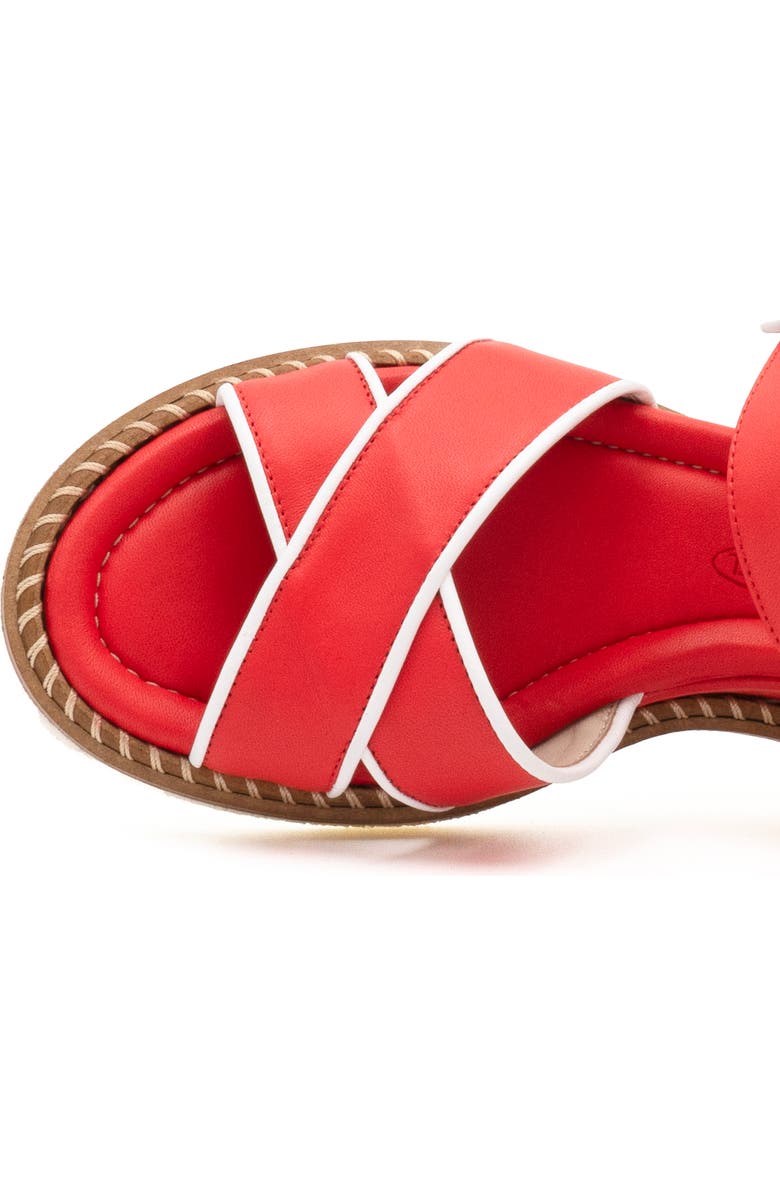 Amalfi by Rangoni Montecarlo Wedge Sandal, Alternate, color, Coral/ White Parma Combo