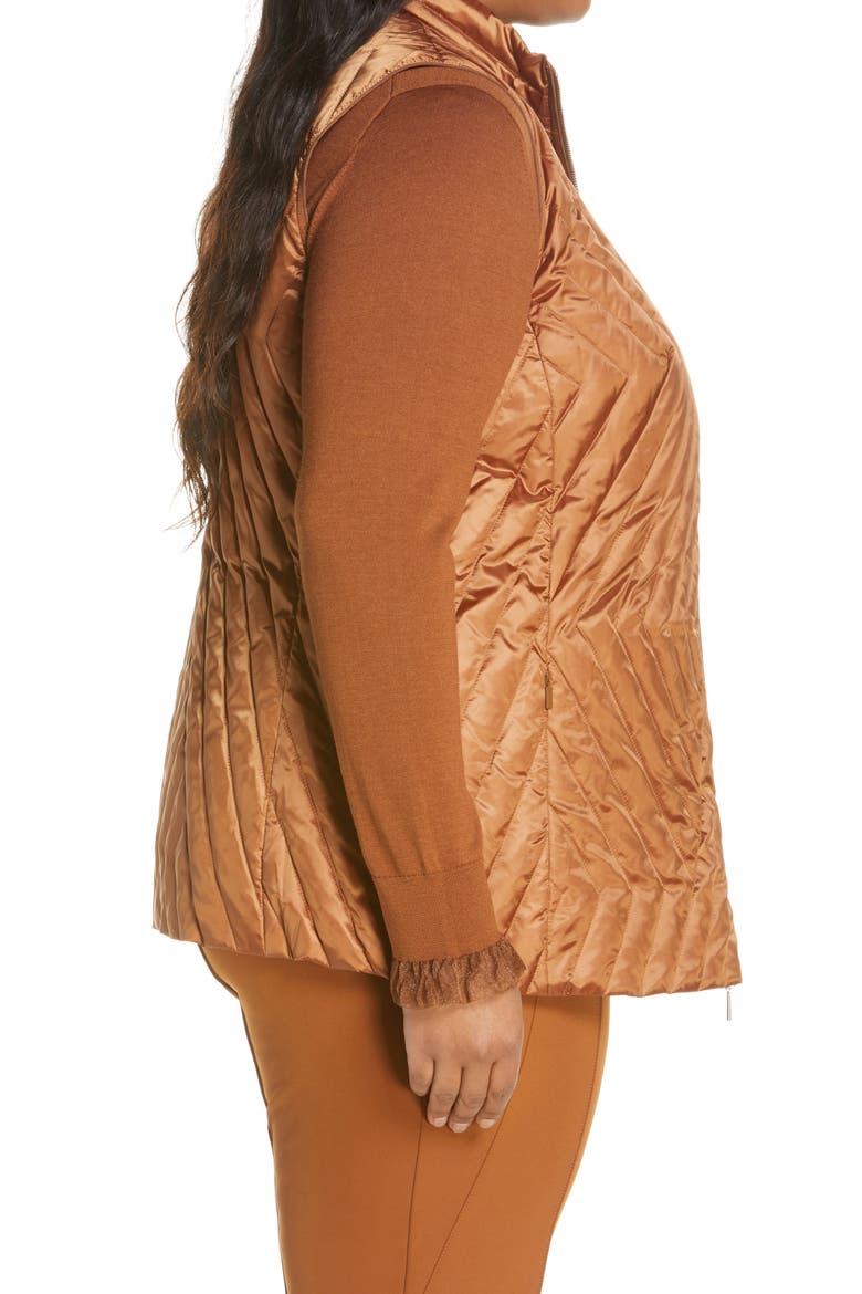 Bellamy Satin Tech Reversible Down Vest, Alternate, color, CAPPUCCINO