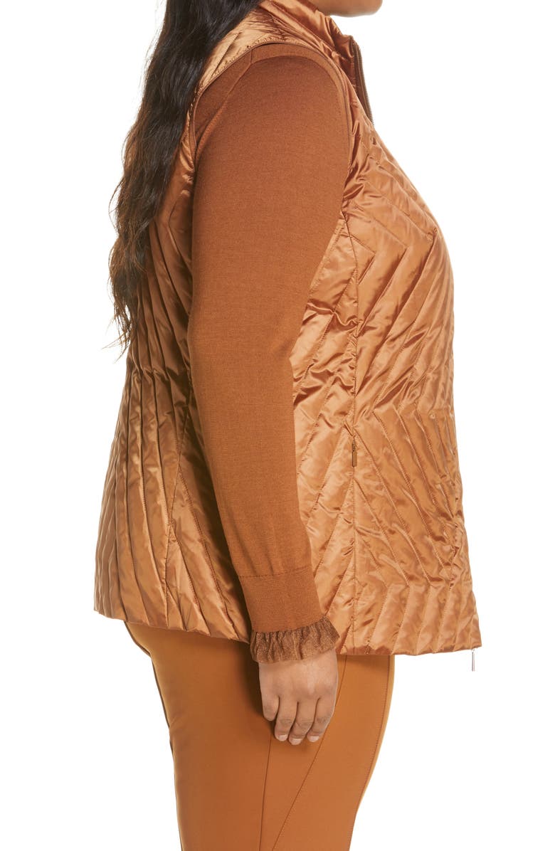 Lafayette 148 New York Bellamy Satin Tech Reversible Down Vest, Alternate, color, 