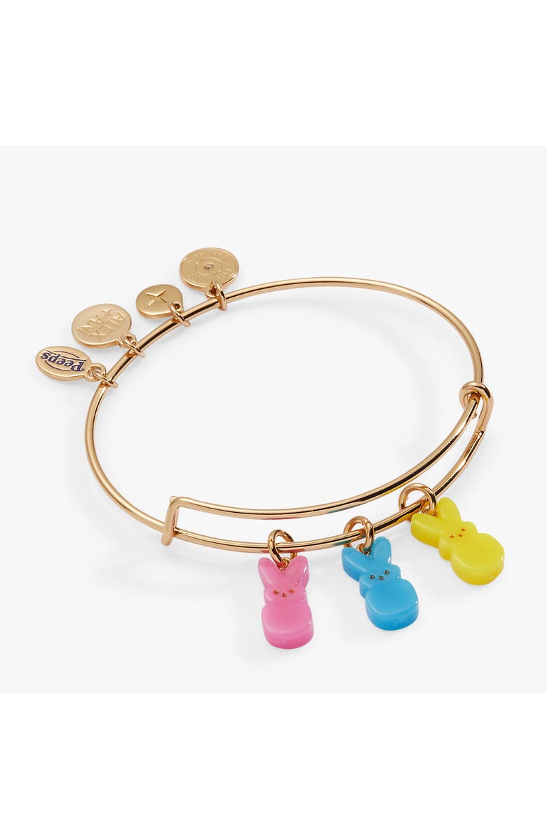 Alex and Ani PEEPS<sup>®</sup> Bunny Multi-Charm Bangle, Main, color, Gold