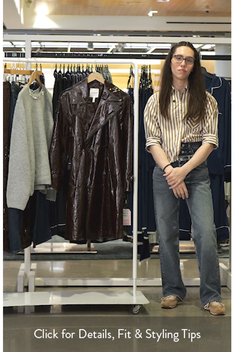 Belted Double Breasted Faux Leather Trench Coat video