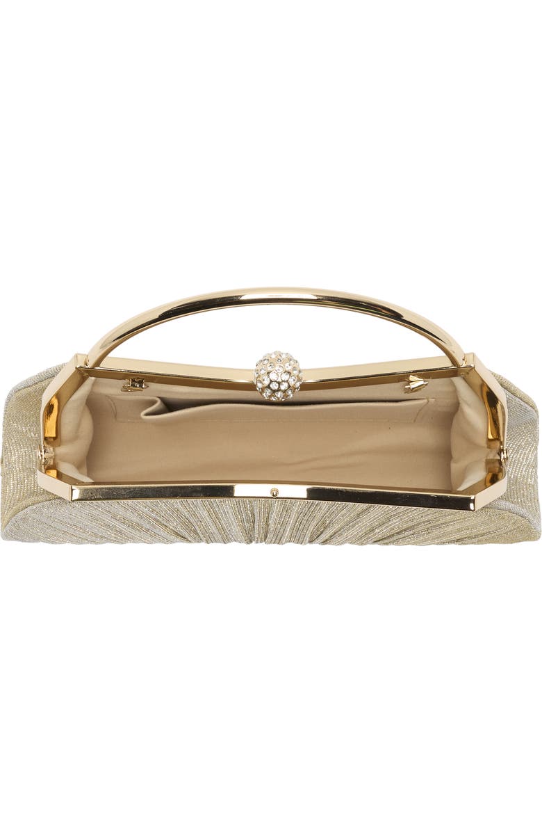 ALESSIA BIANCHI Glitter Curve Frame Clutch, Alternate, color, Champagne