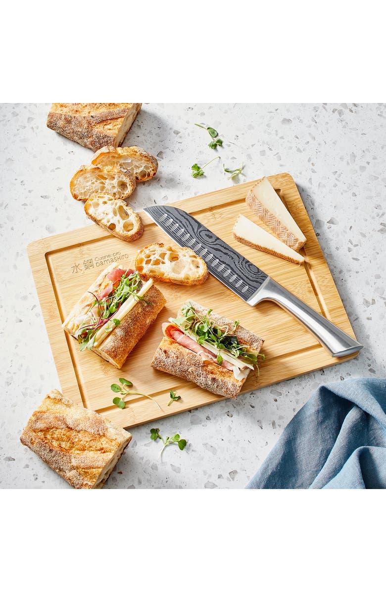 Cuisine::pro<sup>®</sup> Damashiro<sup>®</sup> 6.5" Santoku & Board Set, Alternate, color, Silver