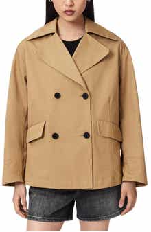 Connie Back Ruffle Short Cotton Trench Coat
