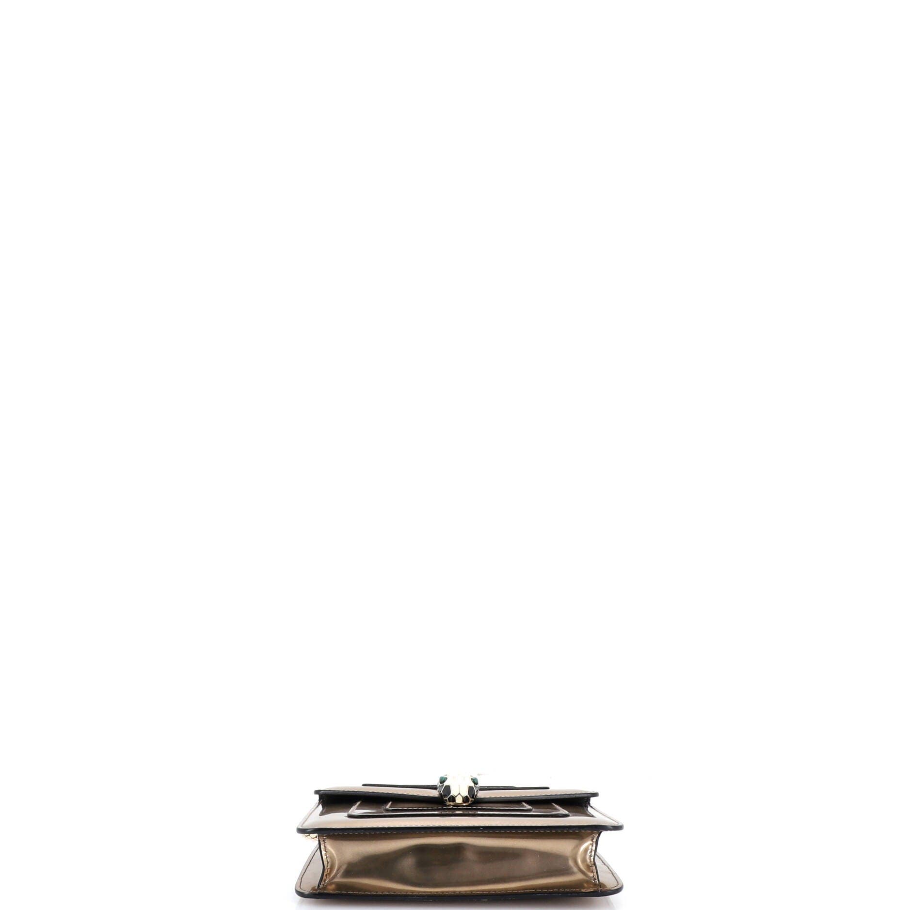 Serpenti Forever Square Shoulder Bag Metallic Leather Small, Alternate, color, Metallic Gold