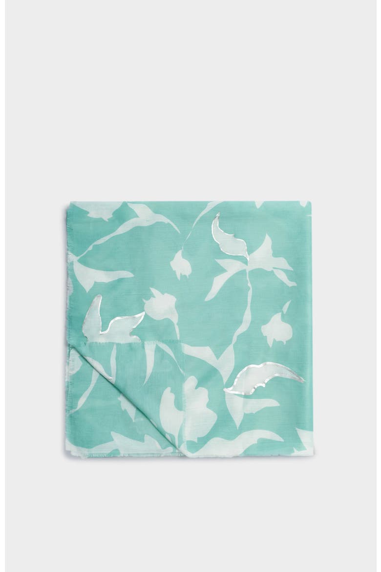 Printed Foil Scarf, Main, color, Floral