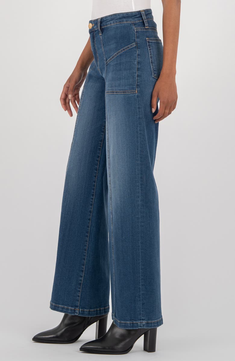 KUT from the Kloth Jean Seamed Mid Rise Wide Leg Jeans, Alternate, color, Align
