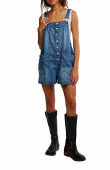 Free People You've Got The Love Short Overalls