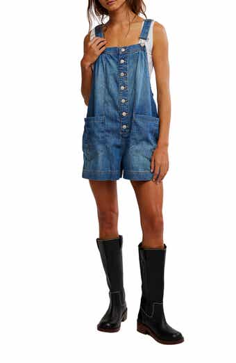 Free People You've Got The Love Short Overalls