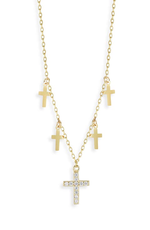 Cubic Zirconia Cross Charm Necklace