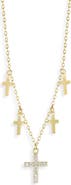 SPHERA MILANO Cubic Zirconia Cross Charm Necklace