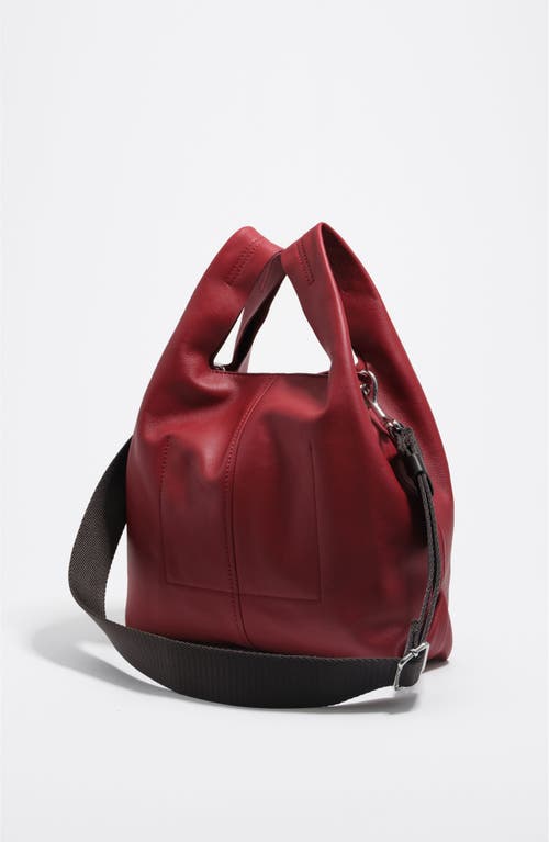 Bimba Y Lola Medium Leather Paper Bag In Red